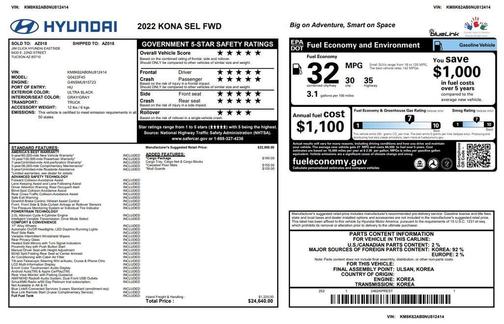 Ultra Black 2022 Hyundai KONA SEL