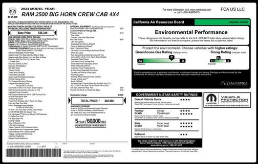 2024 RAM 2500 Big Horn Crew Cab 4x4 6'4' Box