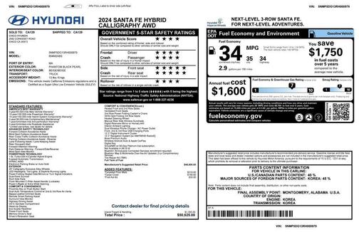 2024 Hyundai SANTA FE HEV Calligraphy