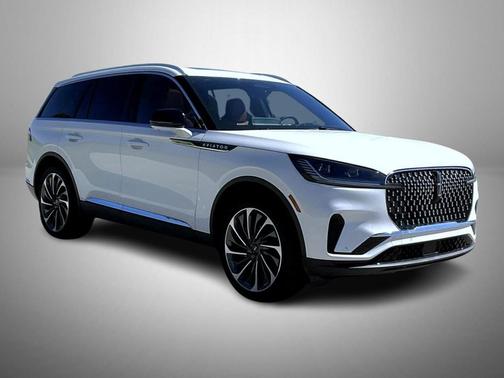 pristine white metallic tri-coat 2026 Lincoln Aviator Reserve AWD