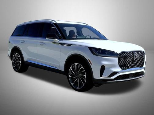 pristine white metallic tri-coat 2026 Lincoln Aviator Reserve AWD