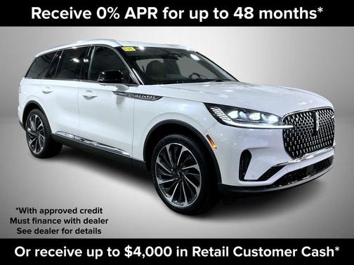 Pristine White Metallic Tri-Coat 2026 Lincoln Aviator Reserve AWD