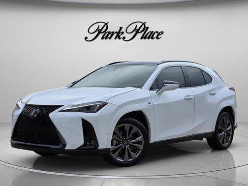 Ultra White with Obsidian Roof 2025 Lexus UX 300h F SPORT Design