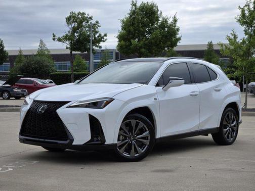 Ultra White with Obsidian Roof 2025 Lexus UX 300h F SPORT Design