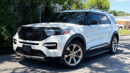 Star White Metallic Tri-Coat 2020 Ford Explorer Platinum