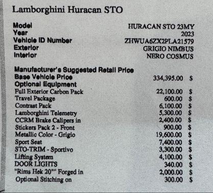 2023 Lamborghini Huracan STO Coupe