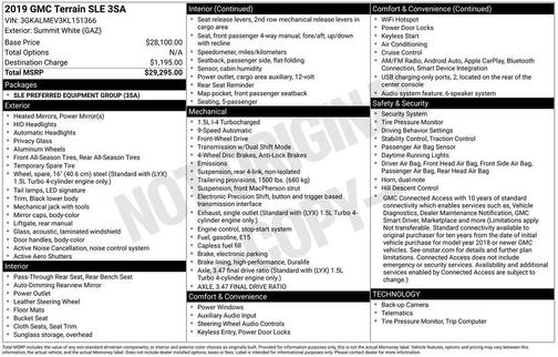 Summit White 2019 GMC Terrain SLE