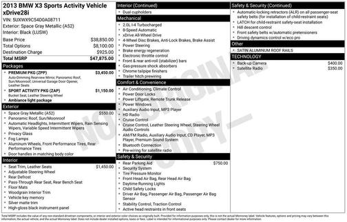 2013 BMW X3 xDrive28i