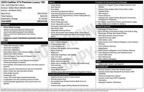 2025 Cadillac XT4 Premium Luxury