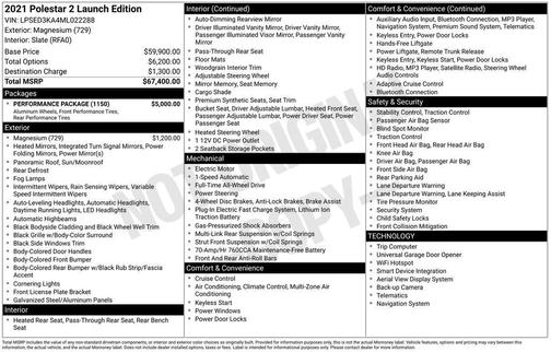 2021 Polestar 2 Launch Edition