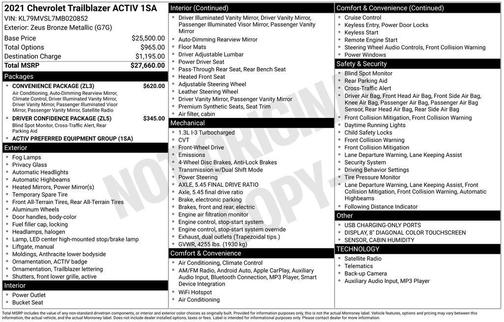 2021 Chevrolet Trailblazer ACTIV