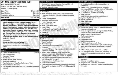 Carbon Black Metallic 2013 Buick LaCrosse Base