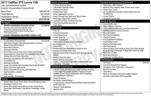 2017 Cadillac XTS Luxury