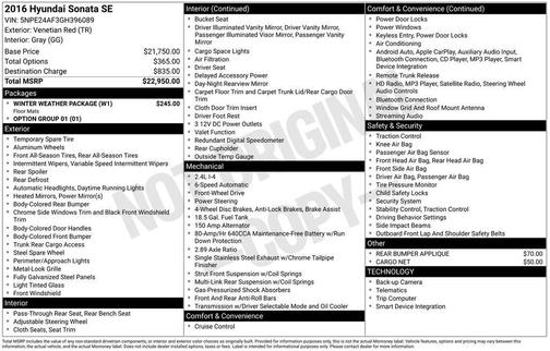 2016 Hyundai SONATA SE