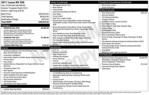 2011 Lexus RX 350 Base