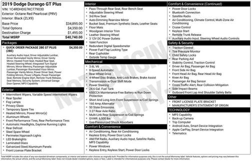 2019 Dodge Durango GT Plus