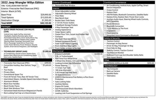 2022 Jeep Wrangler Willys