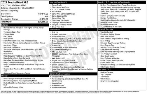 Magnetic Gray Metallic 2021 Toyota RAV4 XLE