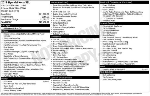 2019 Hyundai KONA SEL