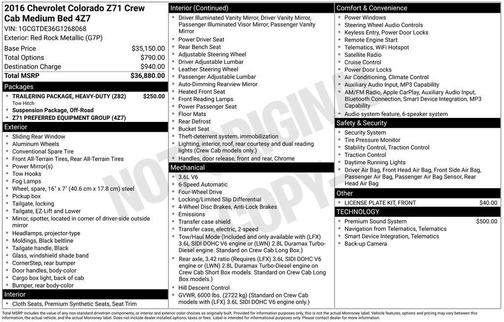 2016 Chevrolet Colorado Z71