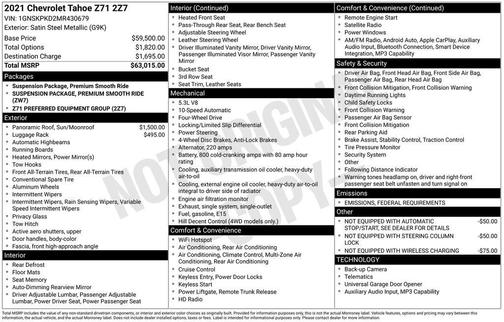 2021 Chevrolet Tahoe 4WD Z71