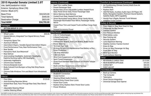 2015 Hyundai SONATA Limited 2.0T
