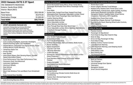 2022 Genesis GV70 3.5T AWD Sport