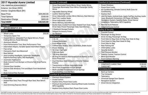 2017 Hyundai Azera Limited