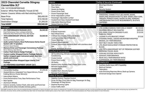 2023 Chevrolet Corvette Stingray w/3LT