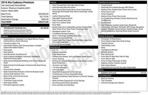 2016 Kia Cadenza Premium