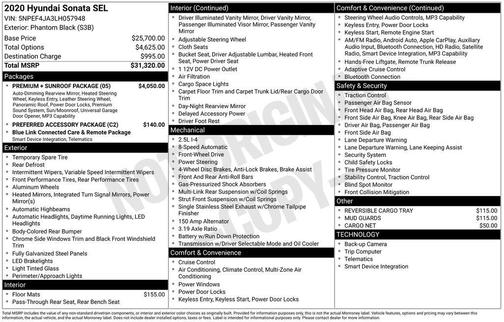 2020 Hyundai SONATA SEL