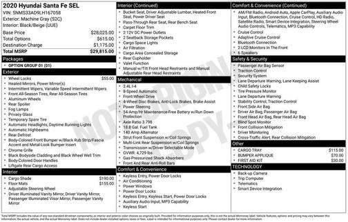 2020 Hyundai SANTA FE SEL 2.4