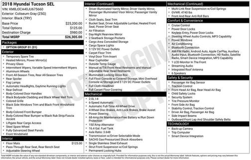 2018 Hyundai TUCSON SEL
