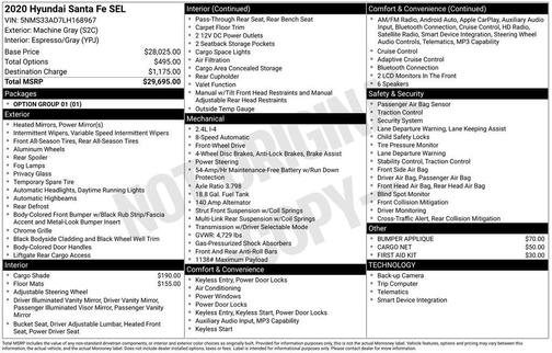 2020 Hyundai SANTA FE SEL 2.4