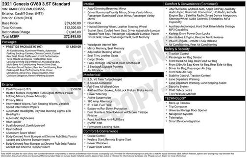 2021 Genesis GV80 3.5T