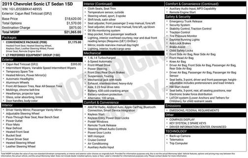 2019 Chevrolet Sonic LT