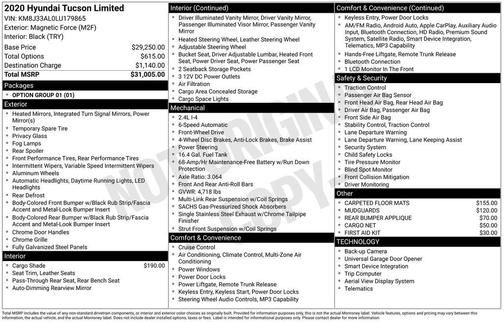 2020 Hyundai TUCSON Limited