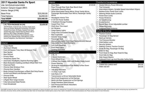 2017 Hyundai Santa Fe Sport 2.4L