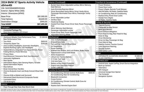 2024 BMW X7 xDrive40i