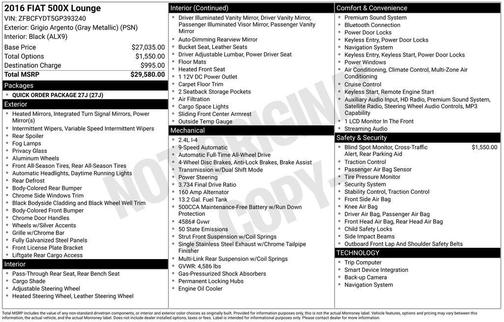 2016 FIAT 500X Lounge