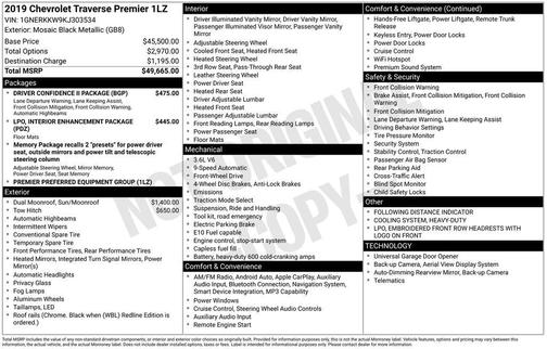 2019 Chevrolet Traverse Premier