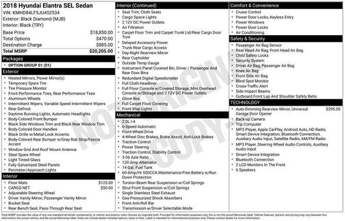 Black Diamond 2018 Hyundai ELANTRA SEL