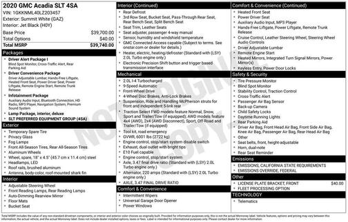 2020 GMC Acadia FWD SLT