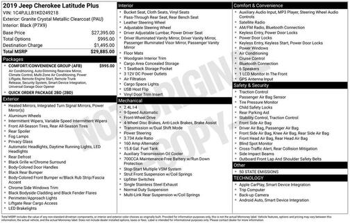 2019 Jeep Cherokee Latitude Plus