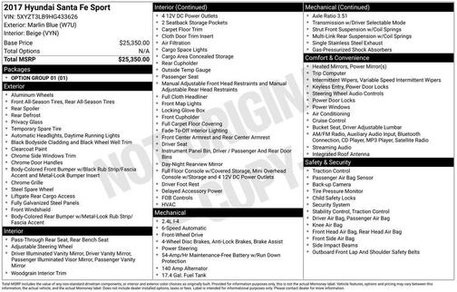 2017 Hyundai Santa Fe Sport 2.4L