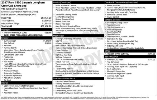 Luxury Brown Pearlcoat 2017 RAM 1500 Longhorn