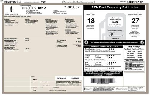 2012 Lincoln MKZ Base