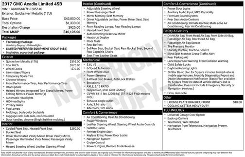 2017 GMC Acadia Limited Limited