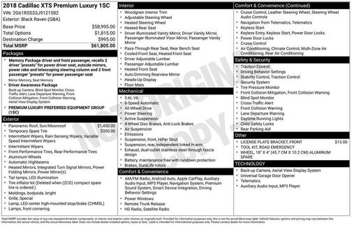 2018 Cadillac XTS Premium Luxury
