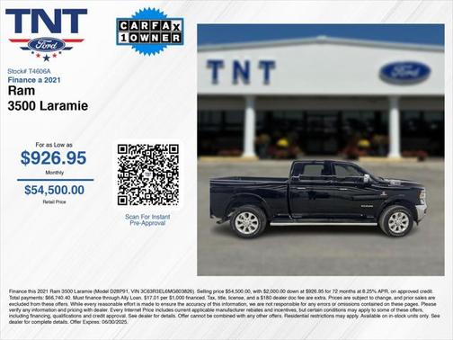 2021 RAM 3500 Laramie Crew Cab 4x4 6'4' Box